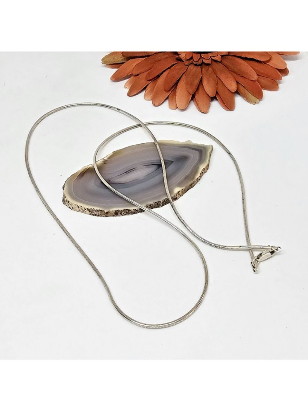 925 Sterling Silver Italy 2 mm Snake Chain Necklace 24" Long